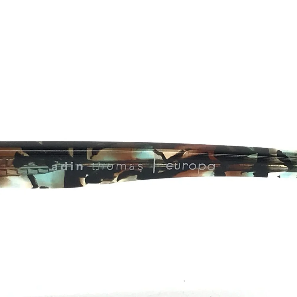 Adin Thomas Eyeglasses Frames AT-580 C3 Hazel Brown Marble Cat Eye 52-17-140